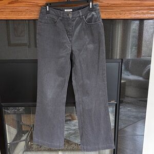 Jones New York sport Gray Stretch denim wide leg jeans 5 pocket cotton blend 6
